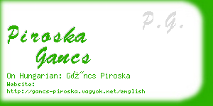 piroska gancs business card